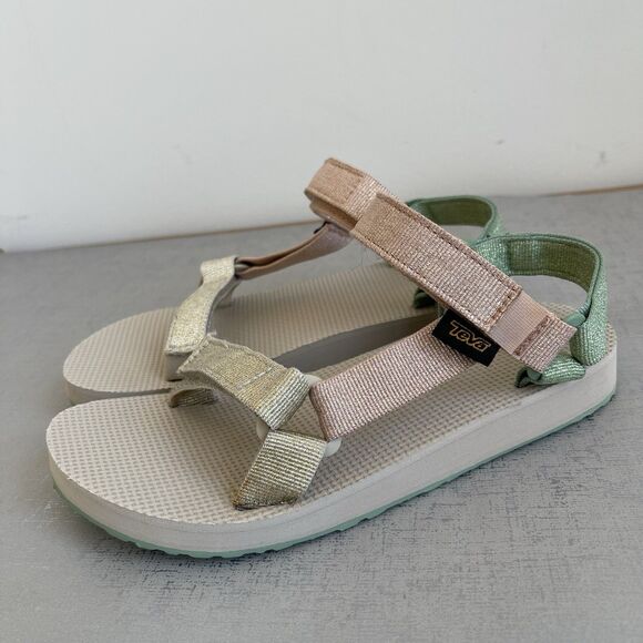 Teva Original Universal Sandals Kids Girls Youth 3 Metallic Multi Color - Picture 1 of 12